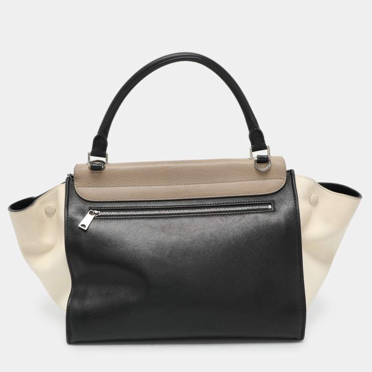 Pre Owned Celine Tricolor Leather Medium Trapeze Top Handle Bag