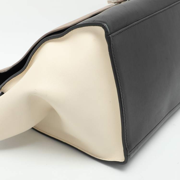 Pre Owned Celine Tricolor Leather Medium Trapeze Top Handle Bag