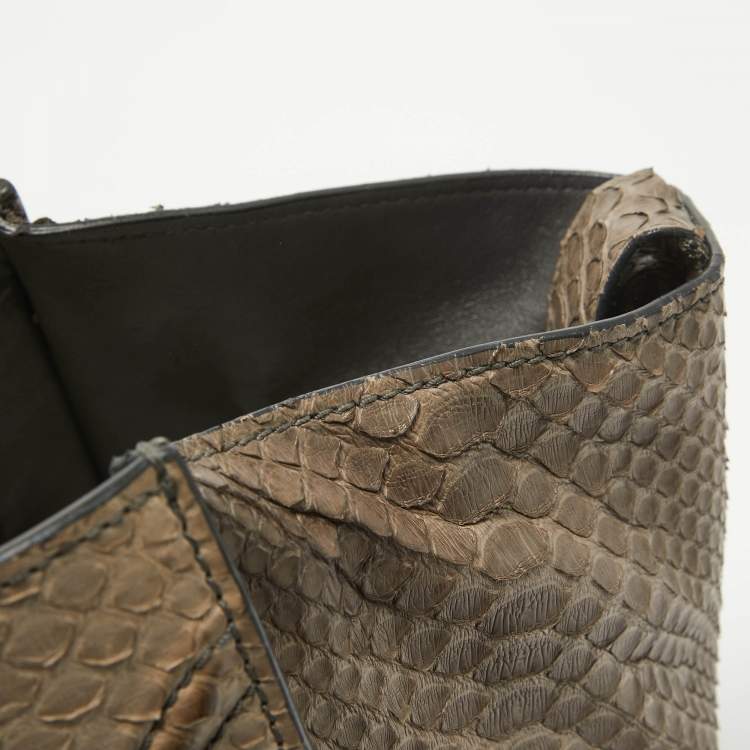 Pre Owned Celine Beige Python Medium Luggage Phantom Tote