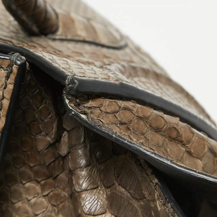 Pre Owned Celine Beige Python Medium Luggage Phantom Tote