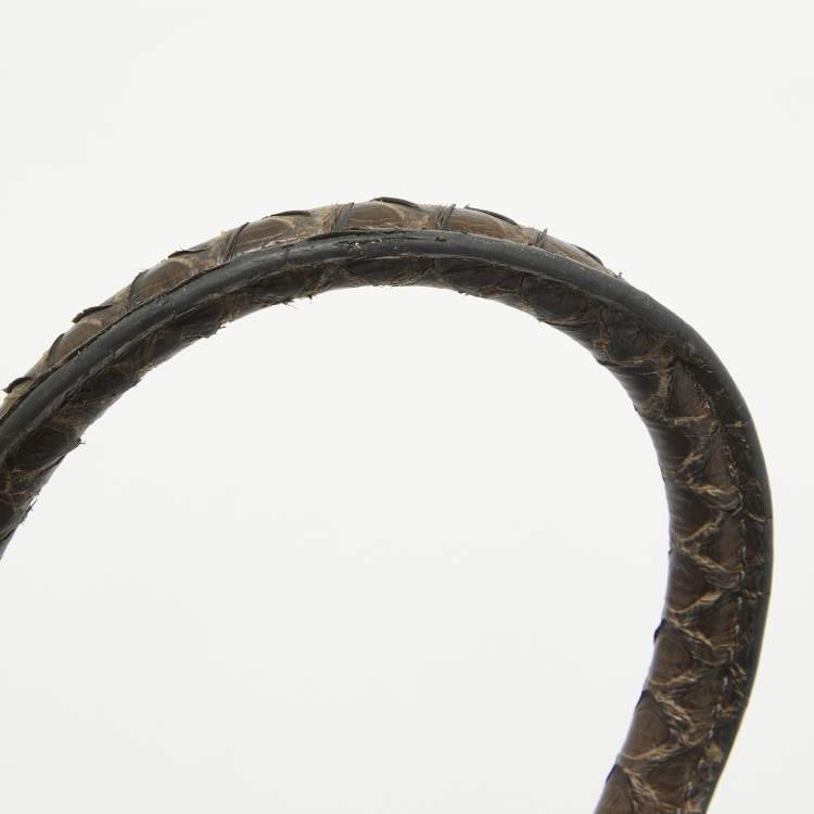 Pre Owned Celine Beige Python Medium Luggage Phantom Tote