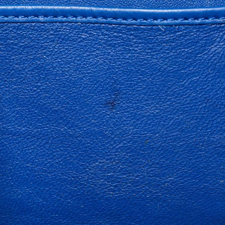 Pre Owned Celine Blue Leather Mini Luggage Tote
