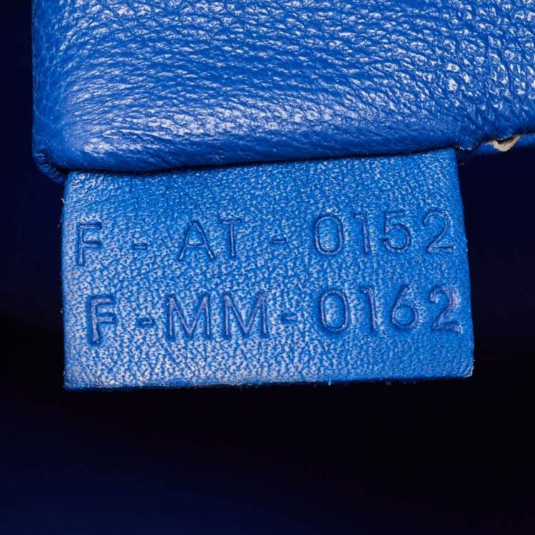 Pre Owned Celine Blue Leather Mini Luggage Tote