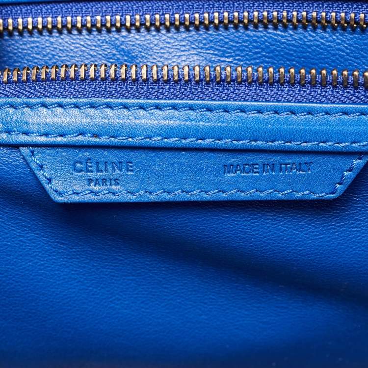 Pre Owned Celine Blue Leather Mini Luggage Tote