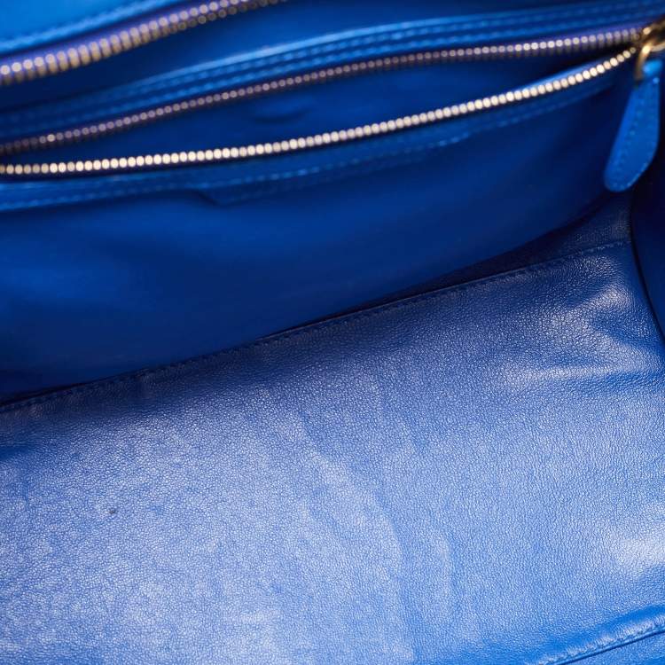 Pre Owned Celine Blue Leather Mini Luggage Tote