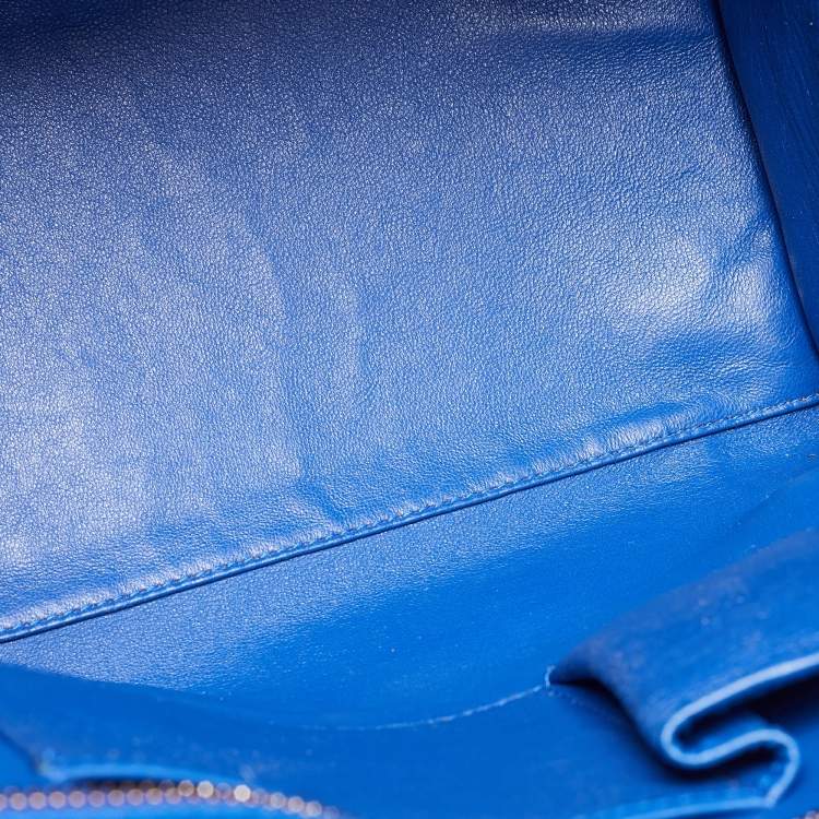 Pre Owned Celine Blue Leather Mini Luggage Tote