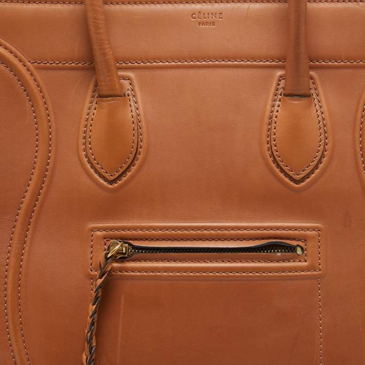 Pre Owned Celine Brown Leather Medium Phantom Luggage Tote