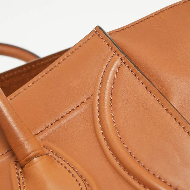 Pre Owned Celine Brown Leather Medium Phantom Luggage Tote