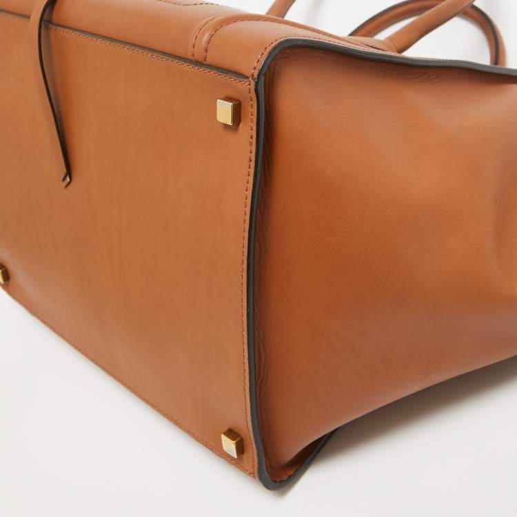 Pre Owned Celine Brown Leather Medium Phantom Luggage Tote