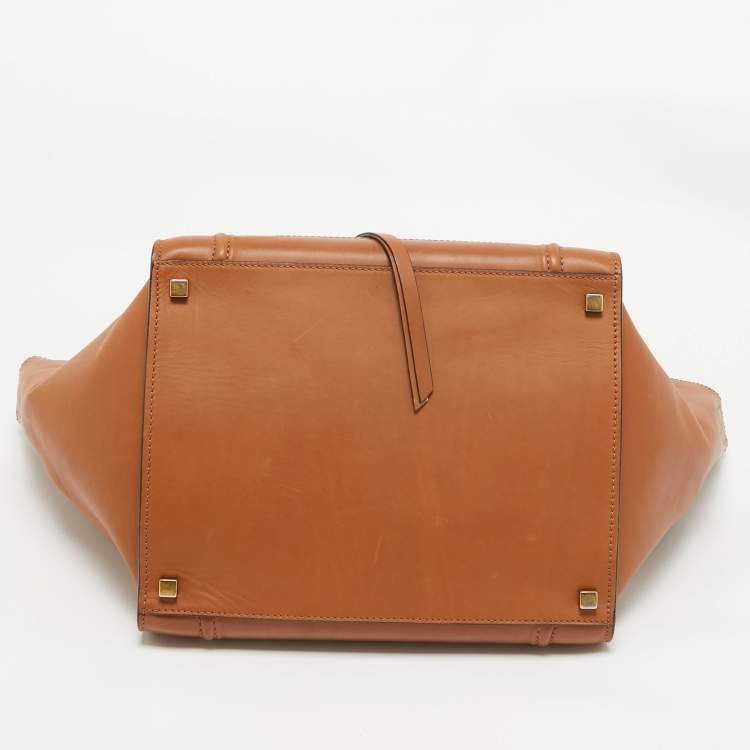 Pre Owned Celine Brown Leather Medium Phantom Luggage Tote