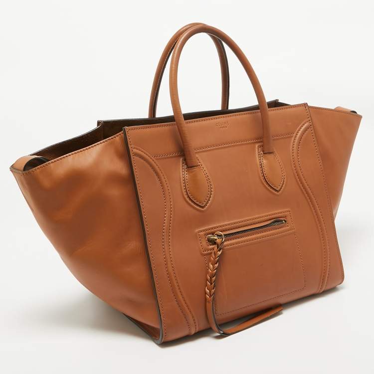 Pre Owned Celine Brown Leather Medium Phantom Luggage Tote