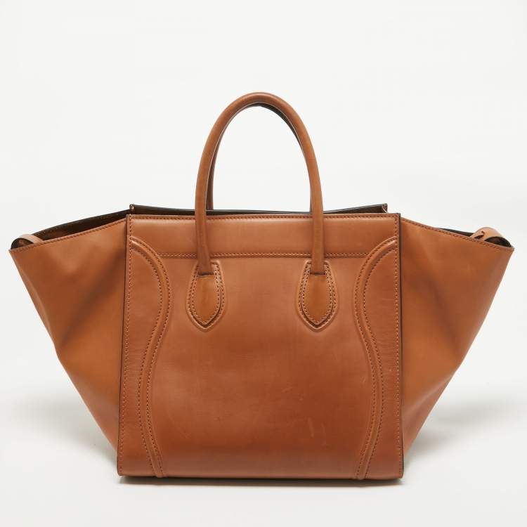 Pre Owned Celine Brown Leather Medium Phantom Luggage Tote