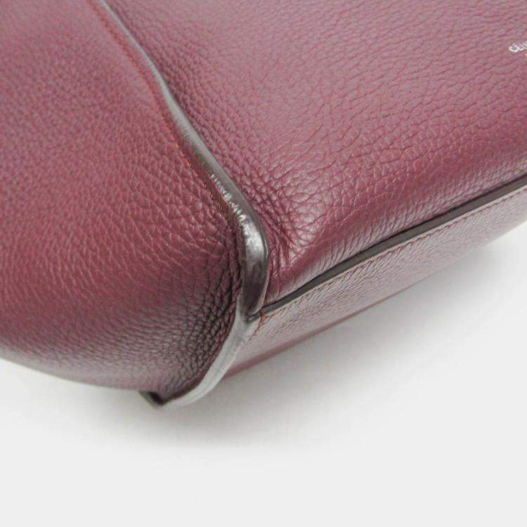 Pre Owned Celine Wine Big Small Leather Handbag