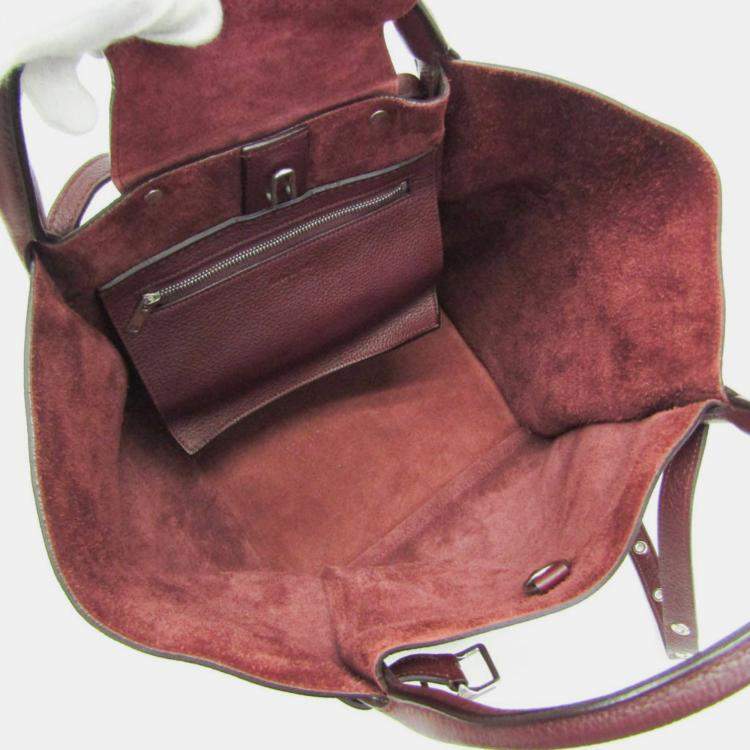 Pre Owned Celine Wine Big Small Leather Handbag