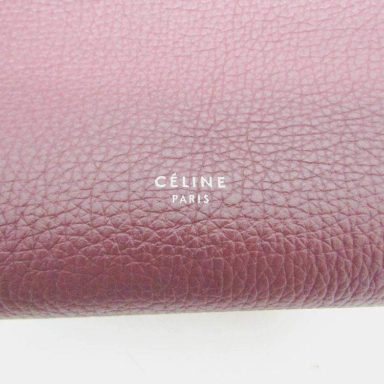 Pre Owned Celine Wine Big Small Leather Handbag