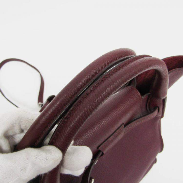 Pre Owned Celine Wine Big Small Leather Handbag