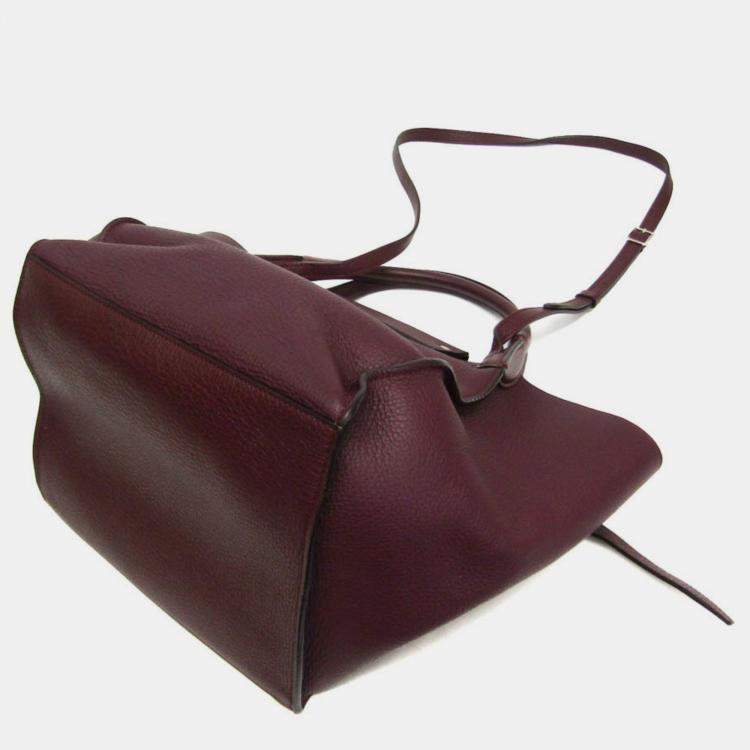 Pre Owned Celine Wine Big Small Leather Handbag