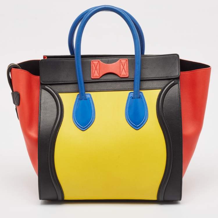 Pre Owned Celine Multicolor Leather Mini Luggage Tote