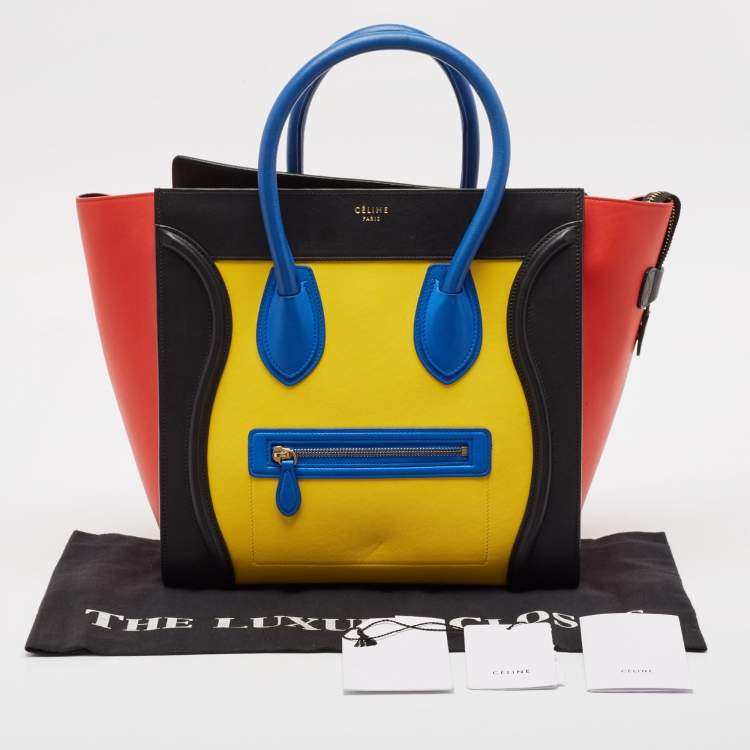 Pre Owned Celine Multicolor Leather Mini Luggage Tote