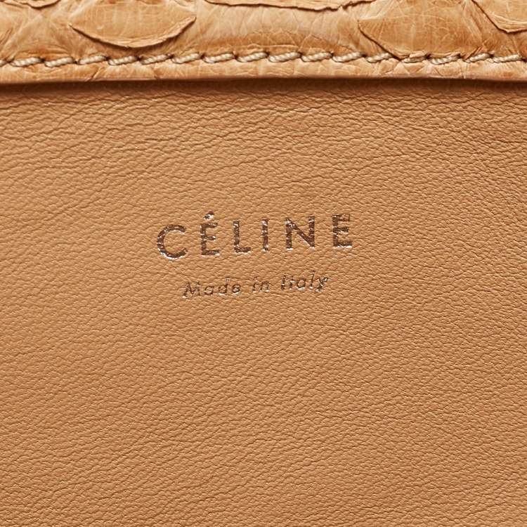 Pre Owned Celine Tan Python Medium Luggage Phantom Tote