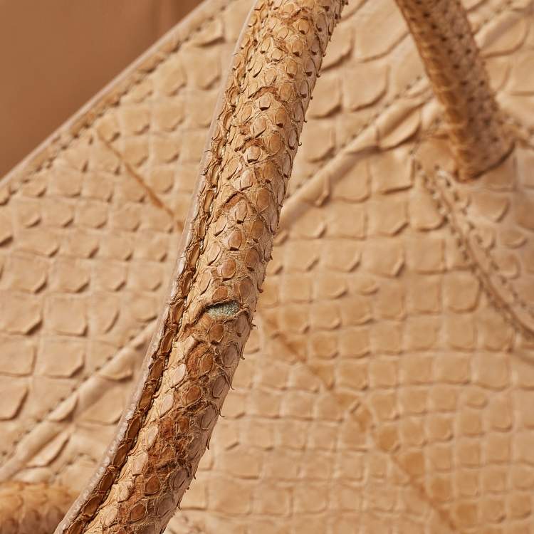 Pre Owned Celine Tan Python Medium Luggage Phantom Tote
