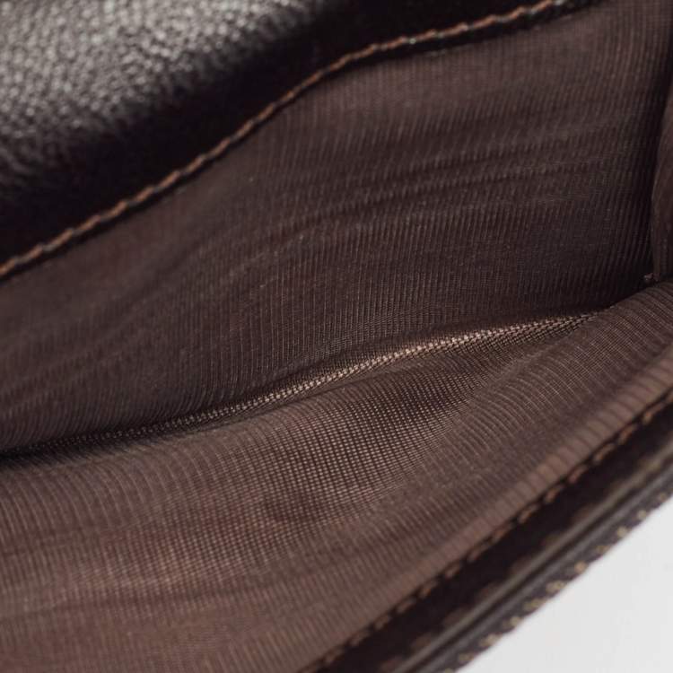 Pre Owned Celine Black Denim Macadam Print French Wallet