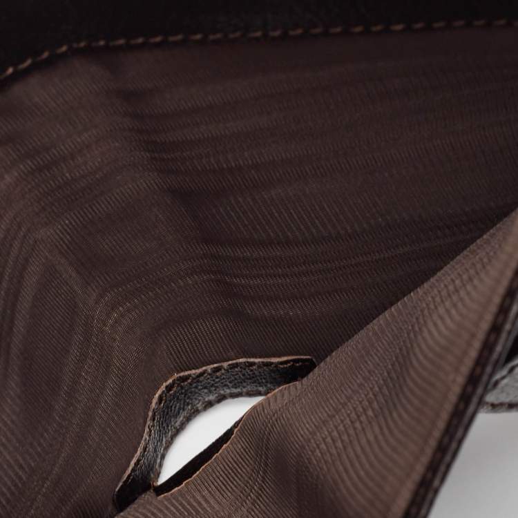 Pre Owned Celine Black Denim Macadam Print French Wallet