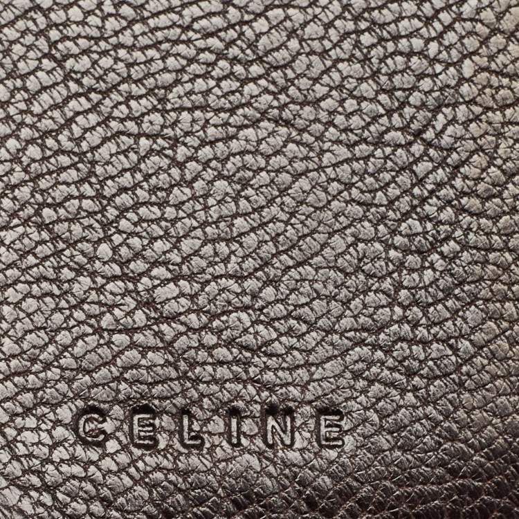 Pre Owned Celine Black Denim Macadam Print French Wallet