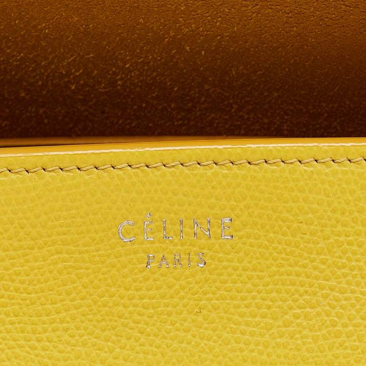 Pre Owned Celine Yellow Leather Medium Phantom Luggage Tote