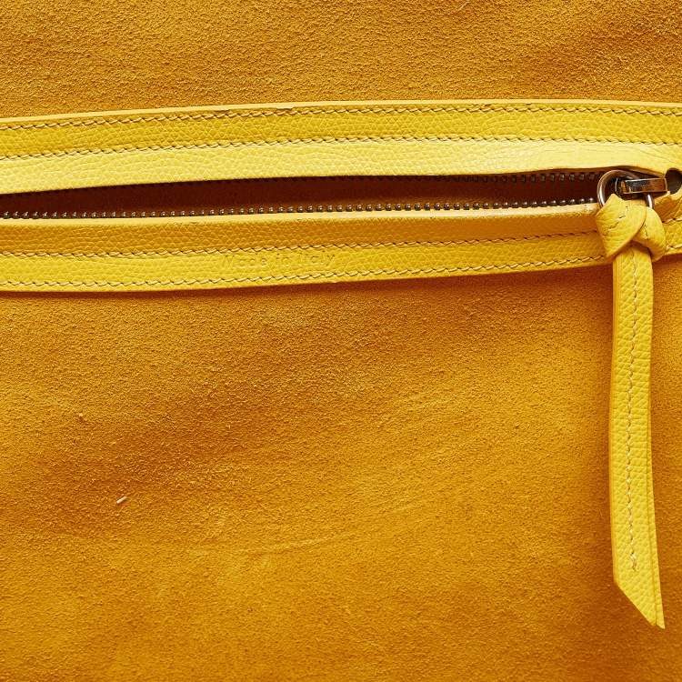 Pre Owned Celine Yellow Leather Medium Phantom Luggage Tote