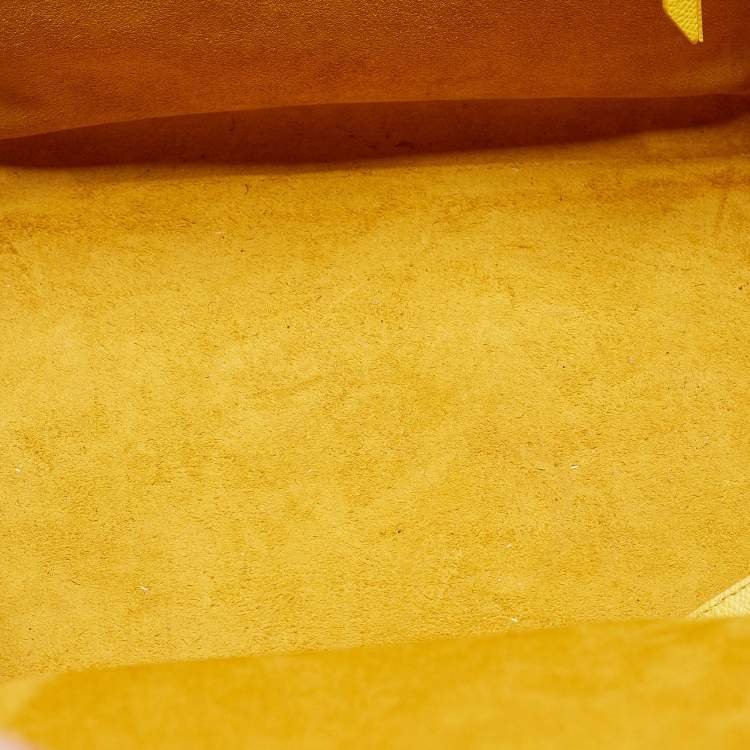 Pre Owned Celine Yellow Leather Medium Phantom Luggage Tote