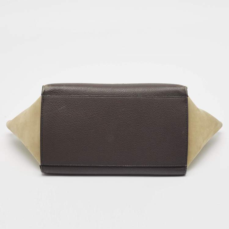 Pre Owned Celine Multicolor Nubuck, Patent and Leather Small Trapeze Top Handle Bag