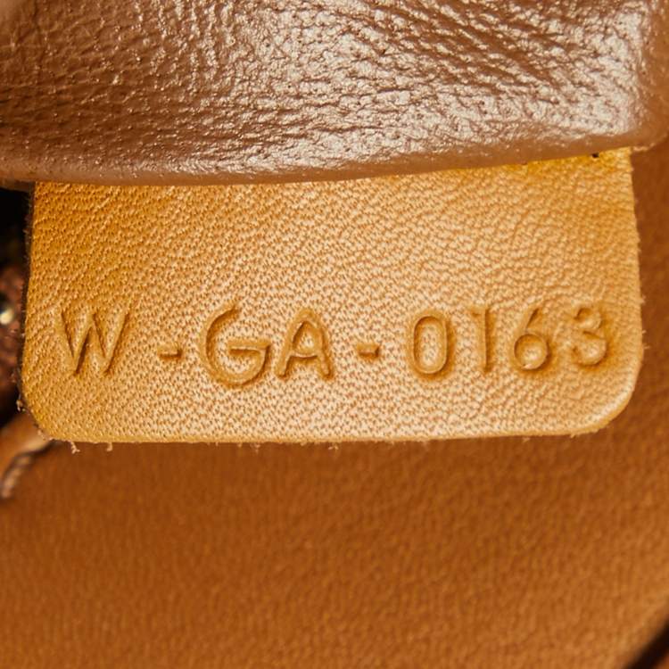 Pre Owned Celine Brown/Coral Orange Python and Leather Mini Luggage Tote