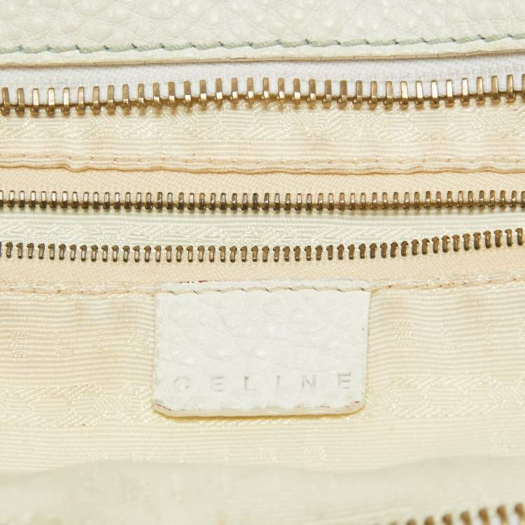 Pre Owned Celine White Leather Bittersweet Studded Hobo