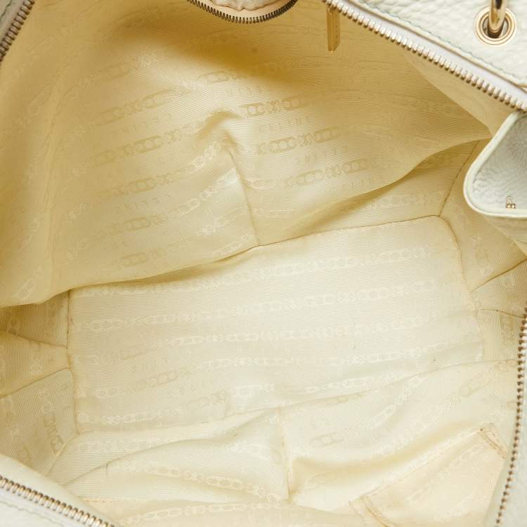 Pre Owned Celine White Leather Bittersweet Studded Hobo