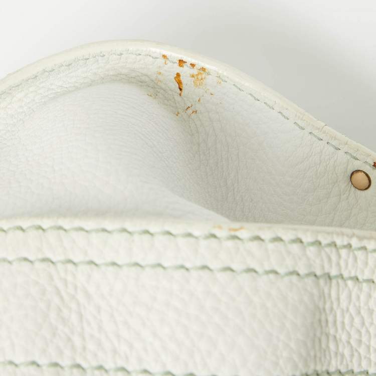 Pre Owned Celine White Leather Bittersweet Studded Hobo