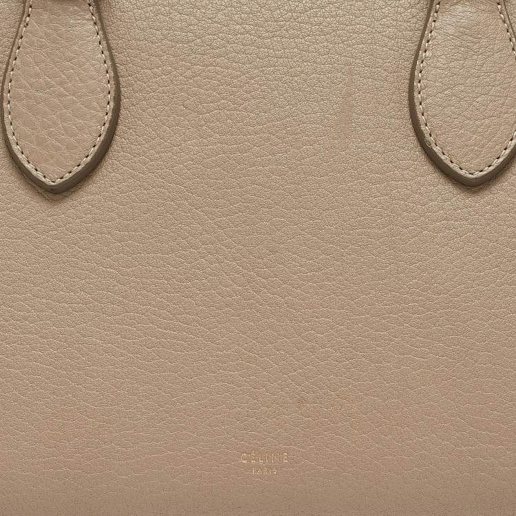 Pre Owned Celine Beige Leather Mini Tie Tote
