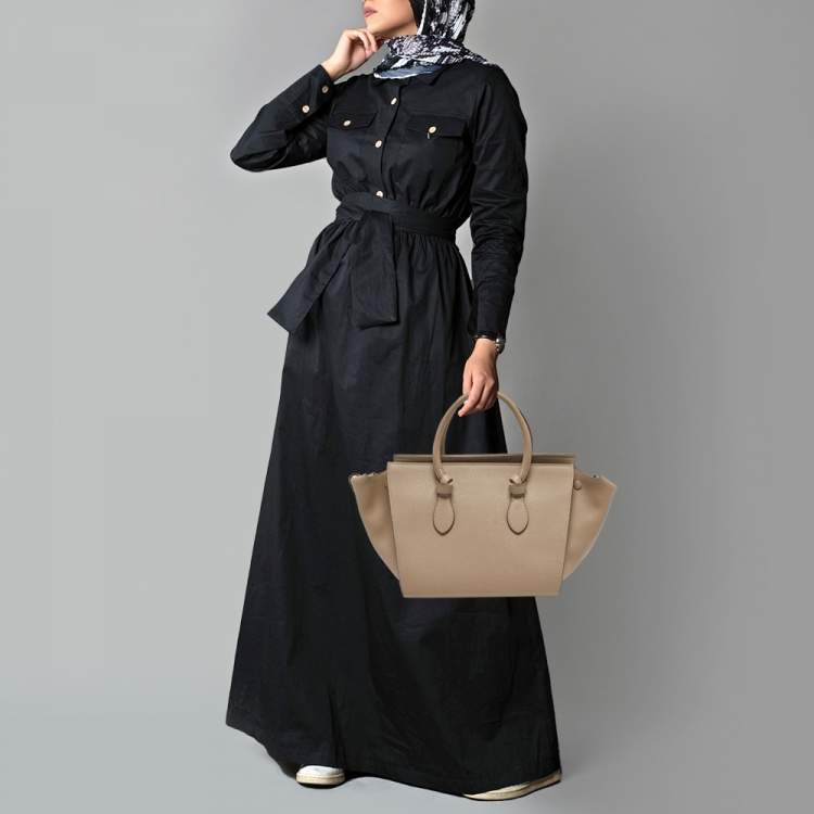 Pre Owned Celine Beige Leather Mini Tie Tote