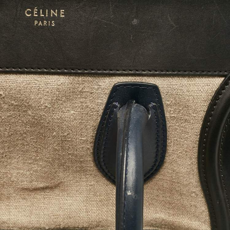 Pre Owned Celine Multicolor Canvas and Leather Mini Luggage Tote