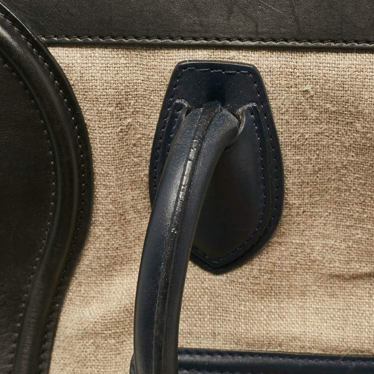 Pre Owned Celine Multicolor Canvas and Leather Mini Luggage Tote