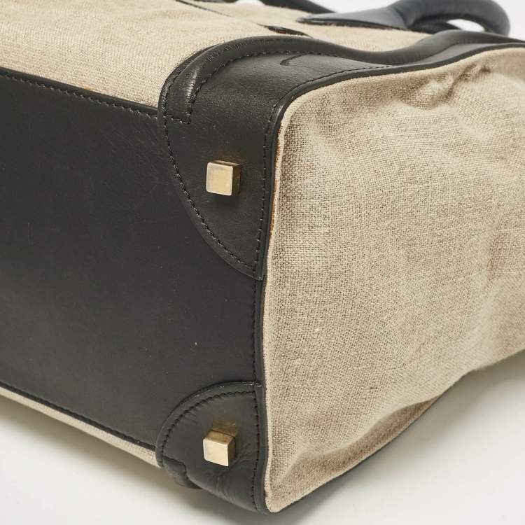 Pre Owned Celine Multicolor Canvas and Leather Mini Luggage Tote