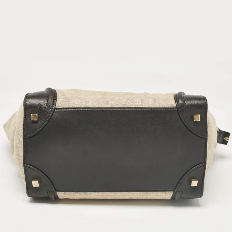Pre Owned Celine Multicolor Canvas and Leather Mini Luggage Tote