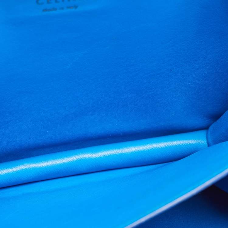 Pre Owned Celine Blue Python Medium Classic Box Shoulder Bag