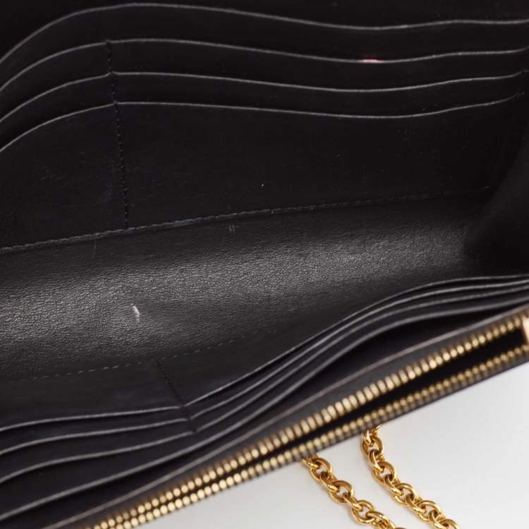 Pre Owned Celine Tricolor Leather Pocket Envelope Wallet On Chain