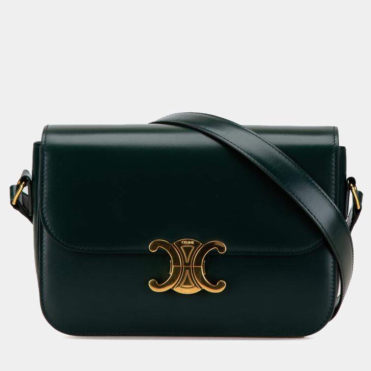 Celine Green Medium Calfskin Triomphe Crossbody Bag Celine TLC