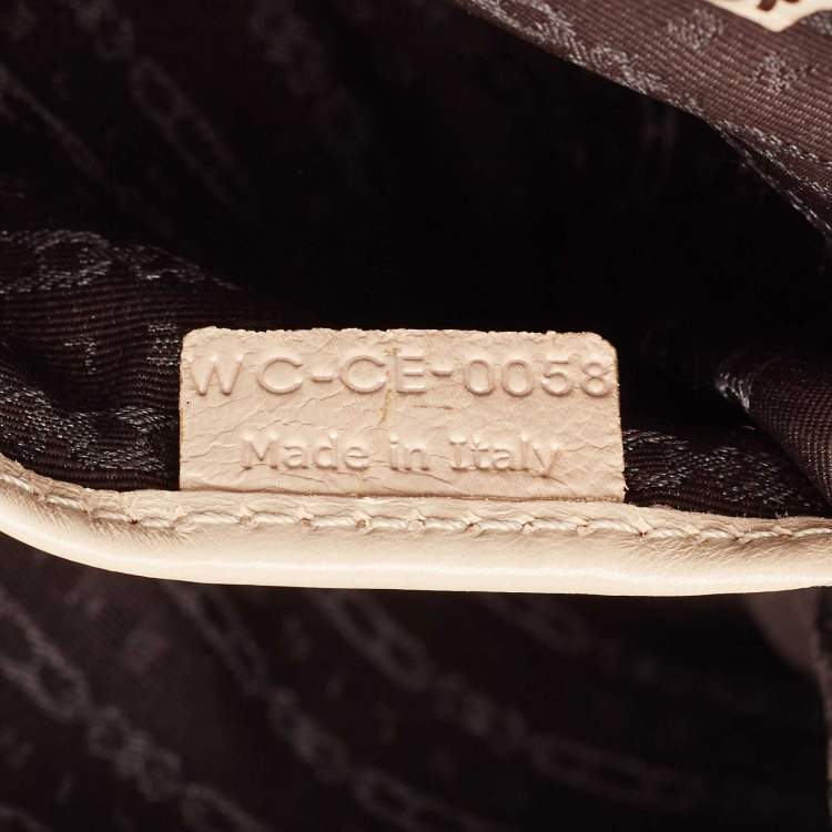 Pre Owned Celine Beige Leather Turnlock Flap Shoulder Bag