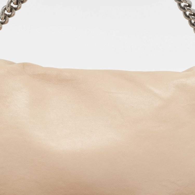 Pre Owned Celine Beige Leather Turnlock Flap Shoulder Bag