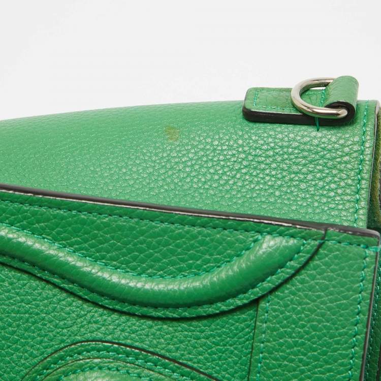 Pre Owned Celine Green Leather Nano Luggage Tote
