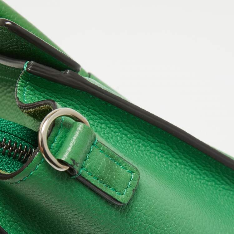 Pre Owned Celine Green Leather Nano Luggage Tote