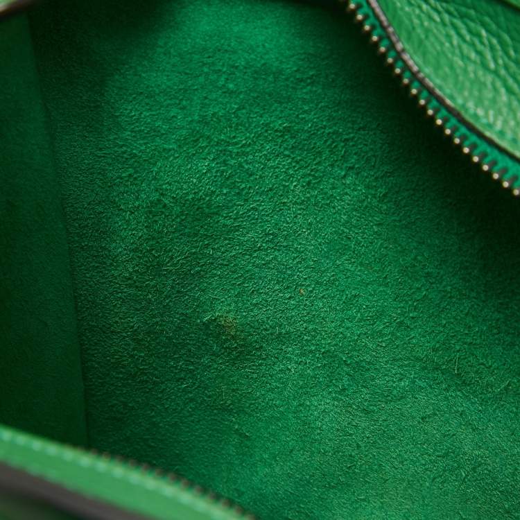 Pre Owned Celine Green Leather Nano Luggage Tote